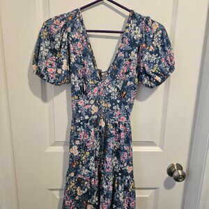 Floral Dress with Back Cut Out